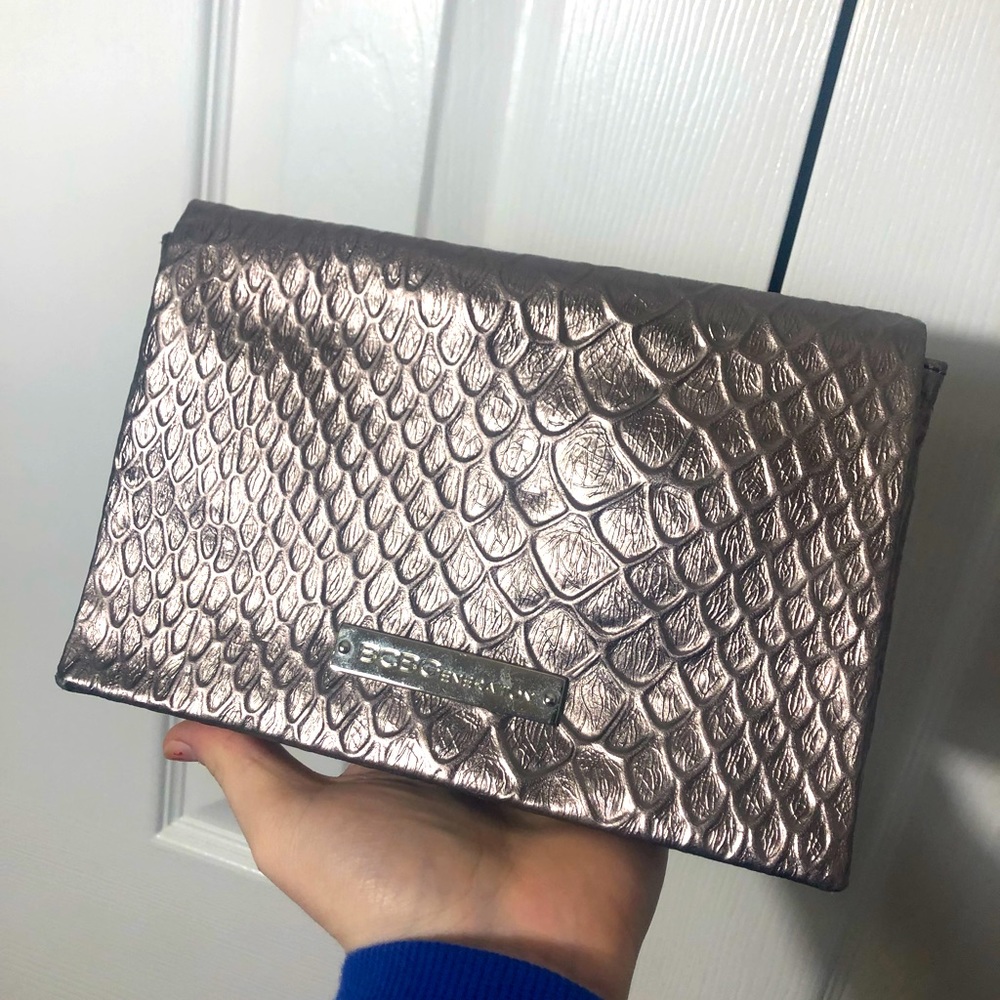 BCBG textured clutch